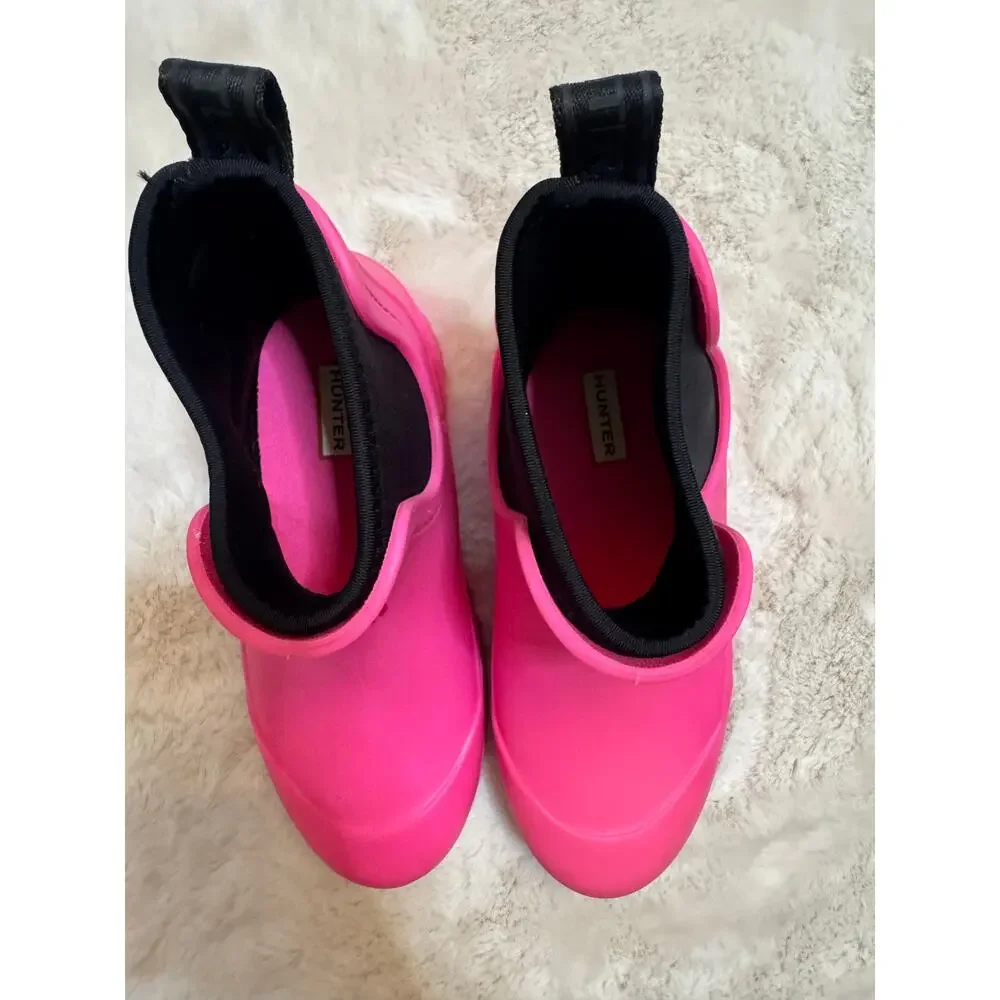 Hunter Hot Pink Short Rain Boots Womens Size 5